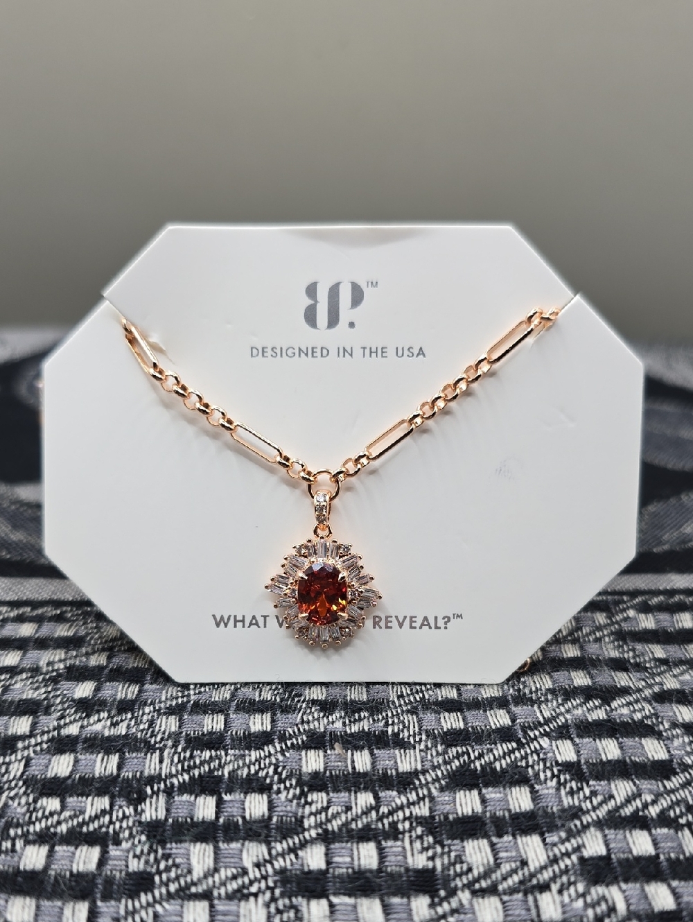 Bomb Party Necklace Always Seen Always Loved Garnet C-Zirconia Rose Gold NK39835